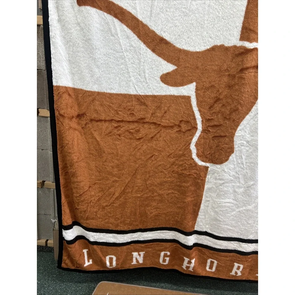 TEXAS LONGHORNS TWIN Throw SIZE ACRYLIC 60X78‎ BLANKET Hook Em Horns!